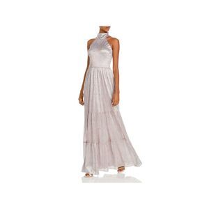 AQUA FORMAL Womens Pink Sleeveless Full-Length Evening Fit + Flare Dress 4